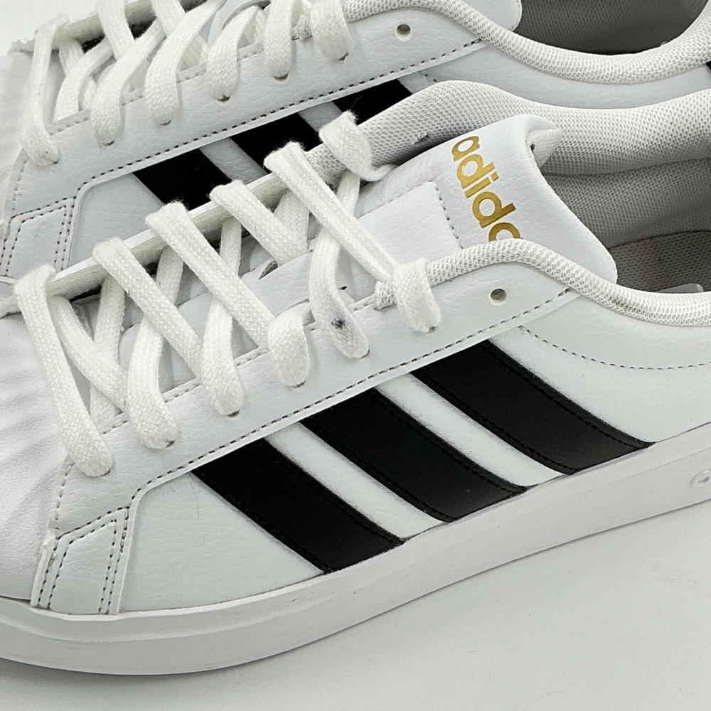 Adidas Womens Size 7.5 Sneakers White Black Gold Cloud Foam NEW Street talk $75 - Picture 16 of 16